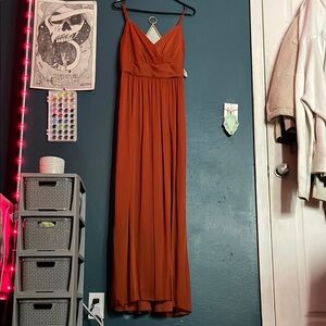 Elegant Orange Maxi Dress